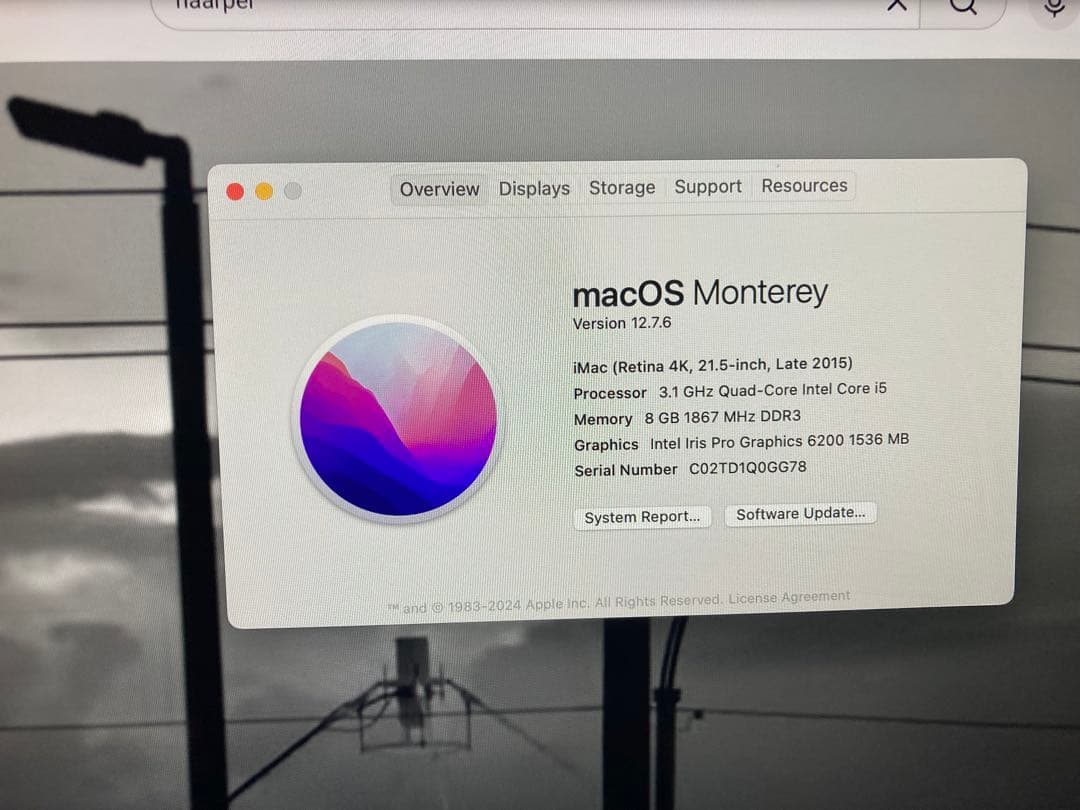 中古品iMac Retina 4K 21.5インチ (2015) 本体　箱なし