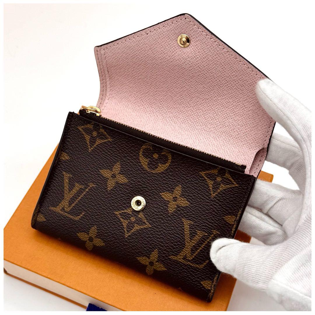 ルイヴィトン モノグラム ポルトフォイユ ヴィクトリーヌ 三つ折り財布 ピンク