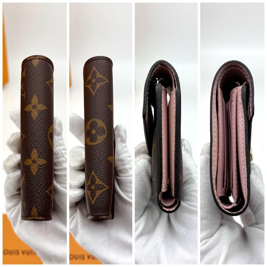 ルイヴィトン モノグラム ポルトフォイユ ヴィクトリーヌ 三つ折り財布 ピンク