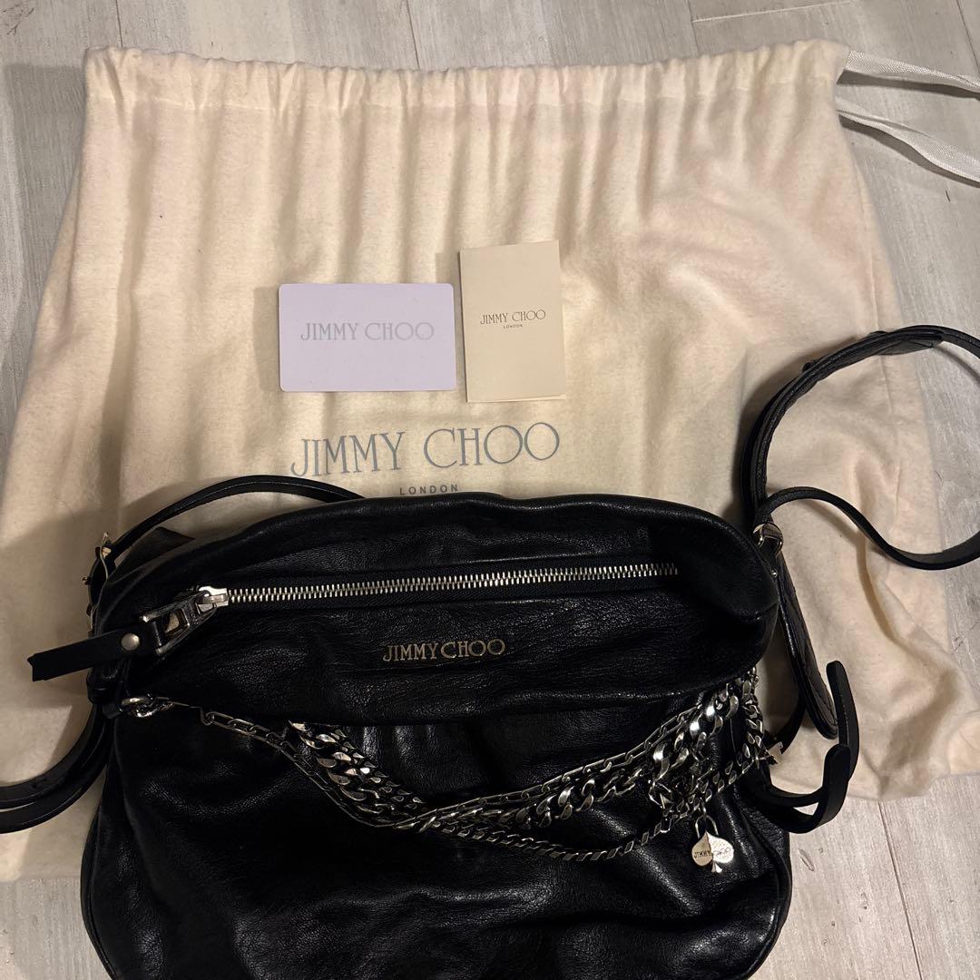 JIMMY CHOO ブラックショルダーバッグ