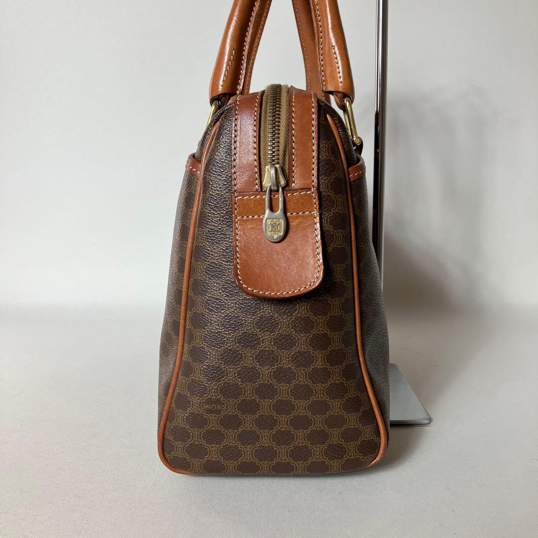 2511-38｜セリーヌ ハンドバッグ ブラウン マカダム柄 トリオンフ