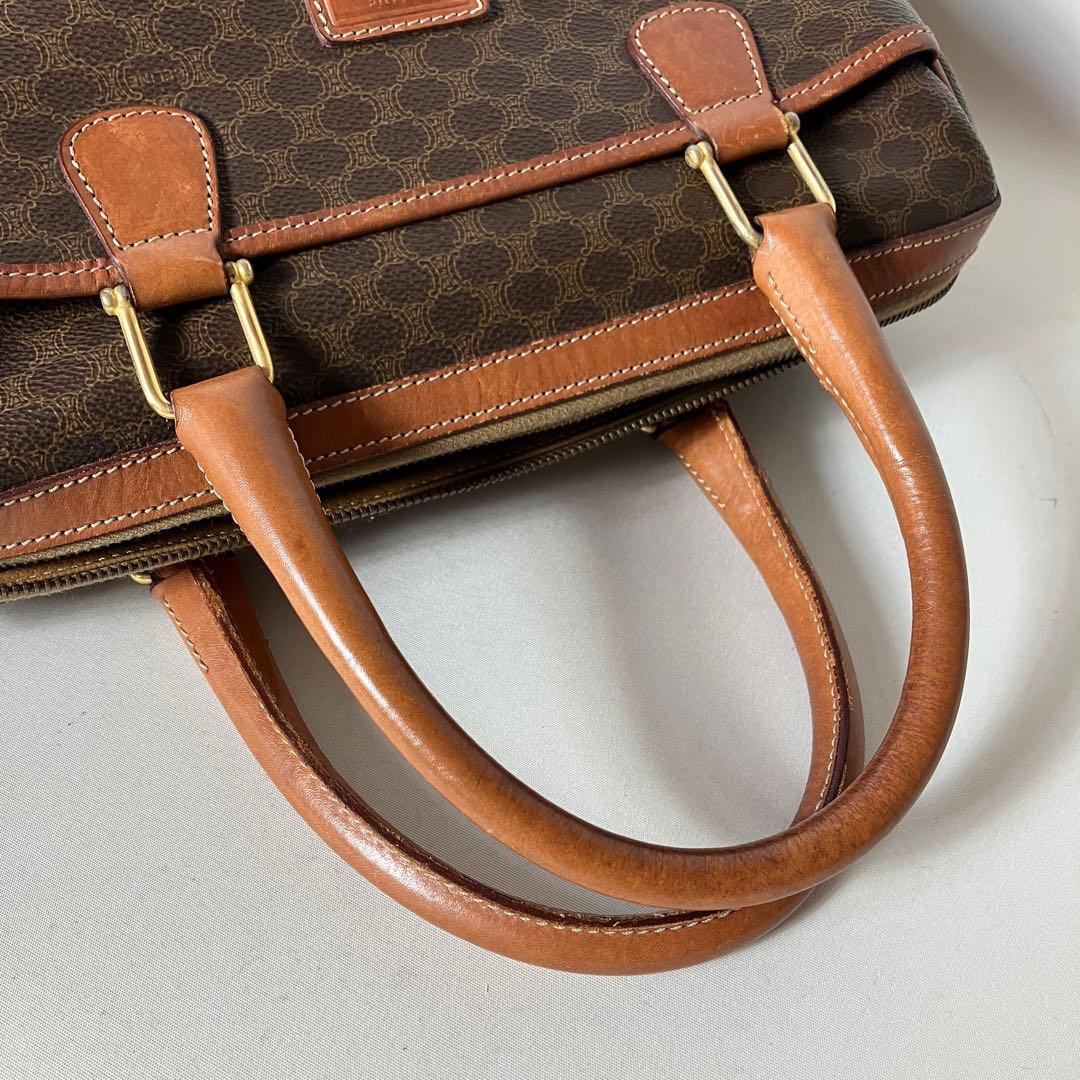 2511-38｜セリーヌ ハンドバッグ ブラウン マカダム柄 トリオンフ