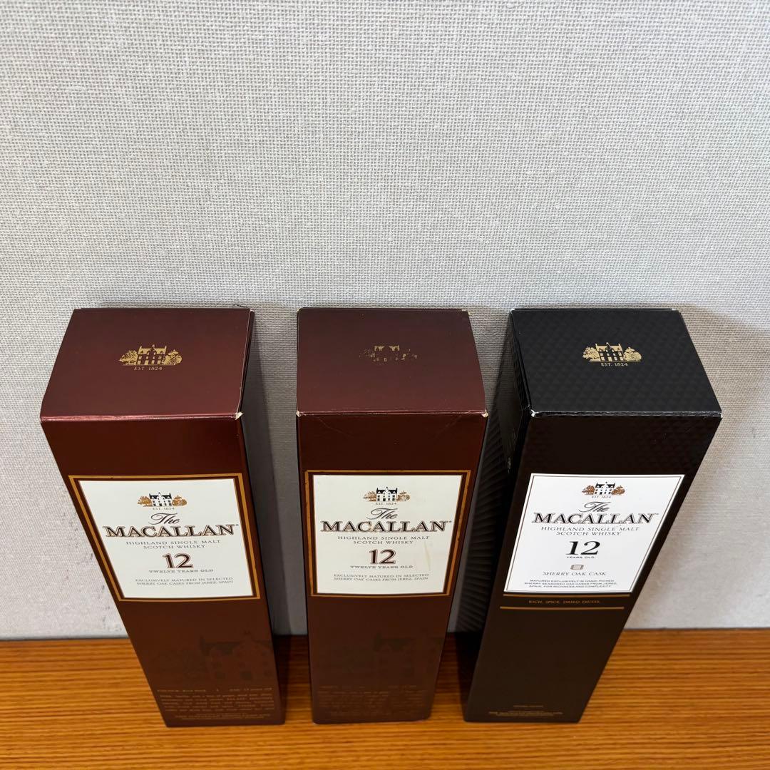 マッカラン12年 シェリーオークカスク３本　３世代飲み比べ