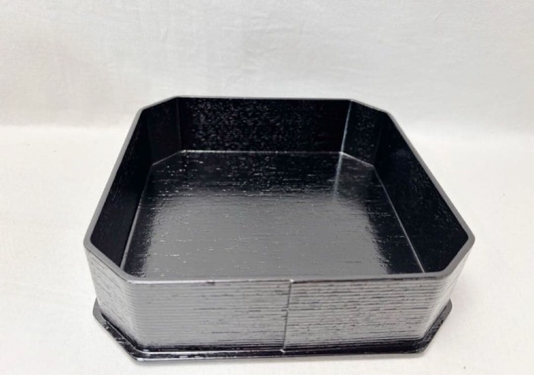 ほぼ未使用 懐石道具 木製柿合塗 5段縁高重 茶懐石 利休好写 天然木 元箱