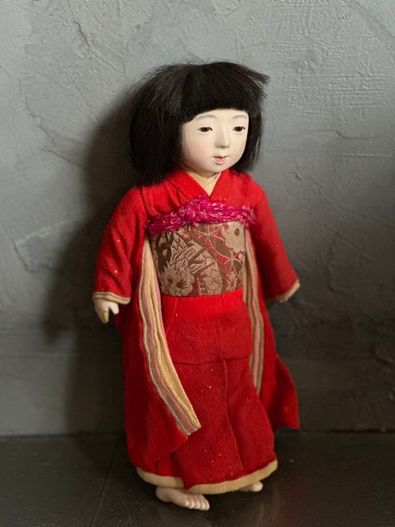 瞬間的お値下げ❣️ヴィンテージ　市松人形 真っ赤なお着物がかわいい