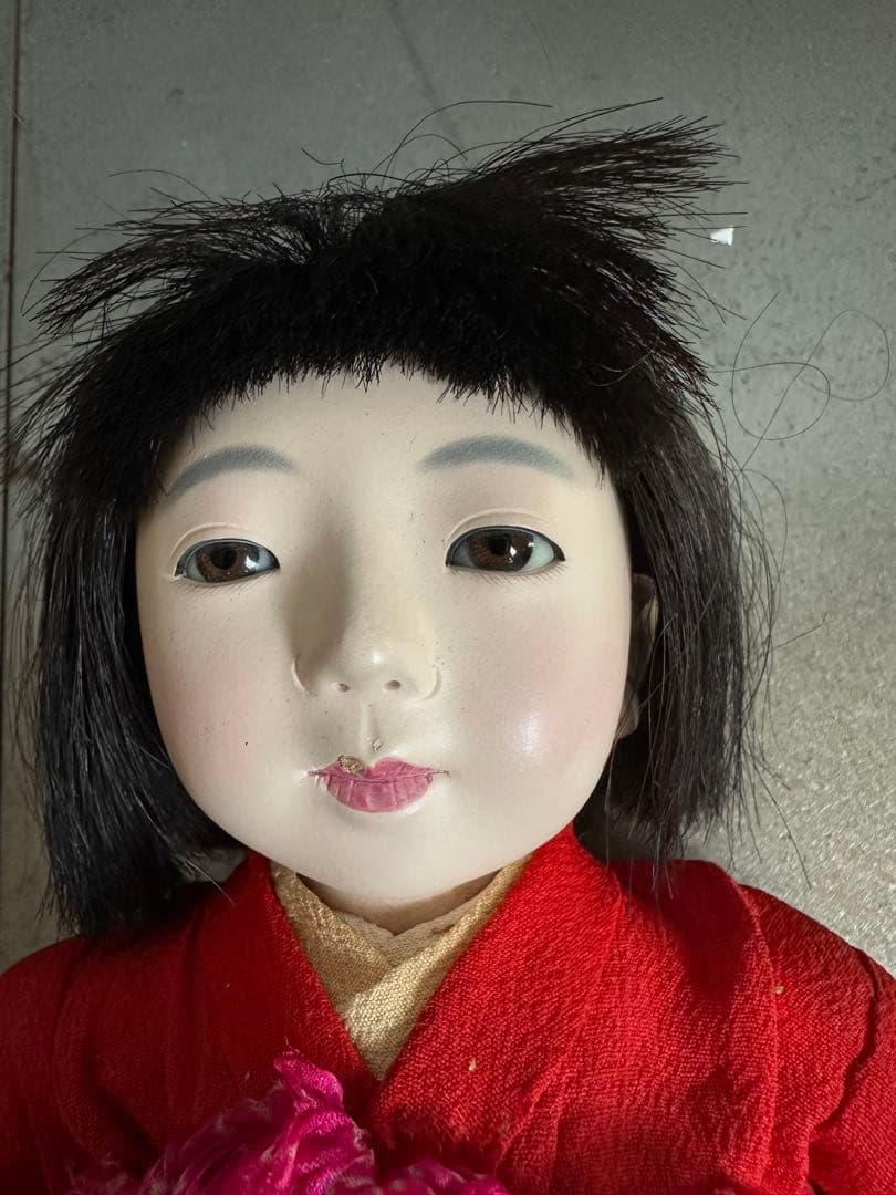 瞬間的お値下げ❣️ヴィンテージ　市松人形 真っ赤なお着物がかわいい