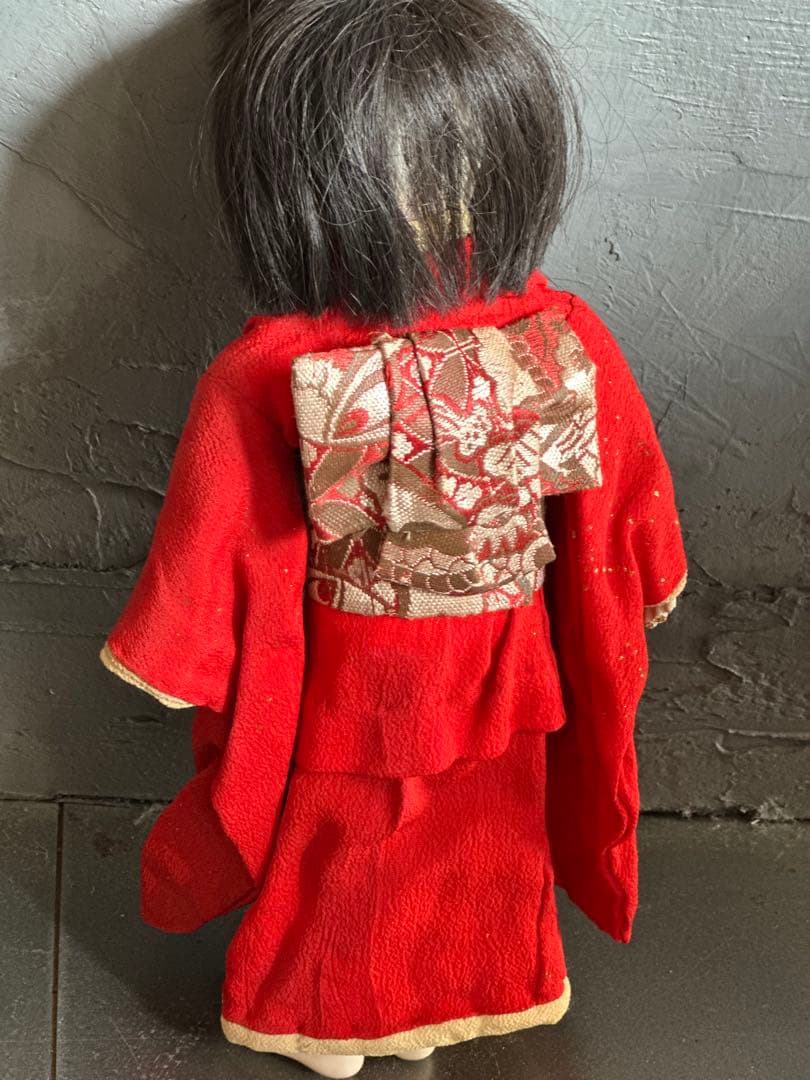 瞬間的お値下げ❣️ヴィンテージ　市松人形 真っ赤なお着物がかわいい