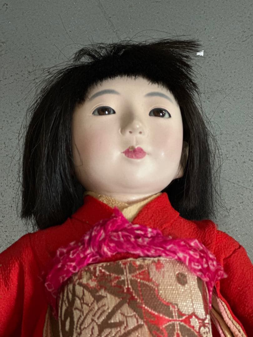 瞬間的お値下げ❣️ヴィンテージ　市松人形 真っ赤なお着物がかわいい