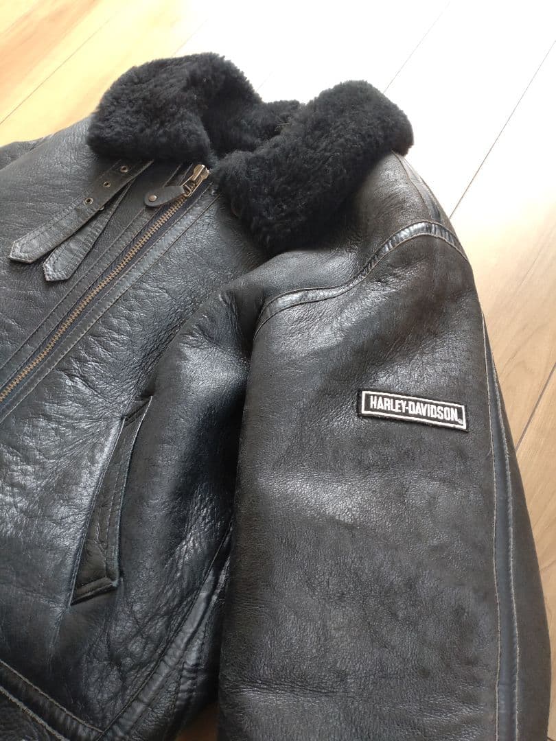 y*7様 ハーレーダビッドソン B-3 レザー ボアジャケット シープスキン X