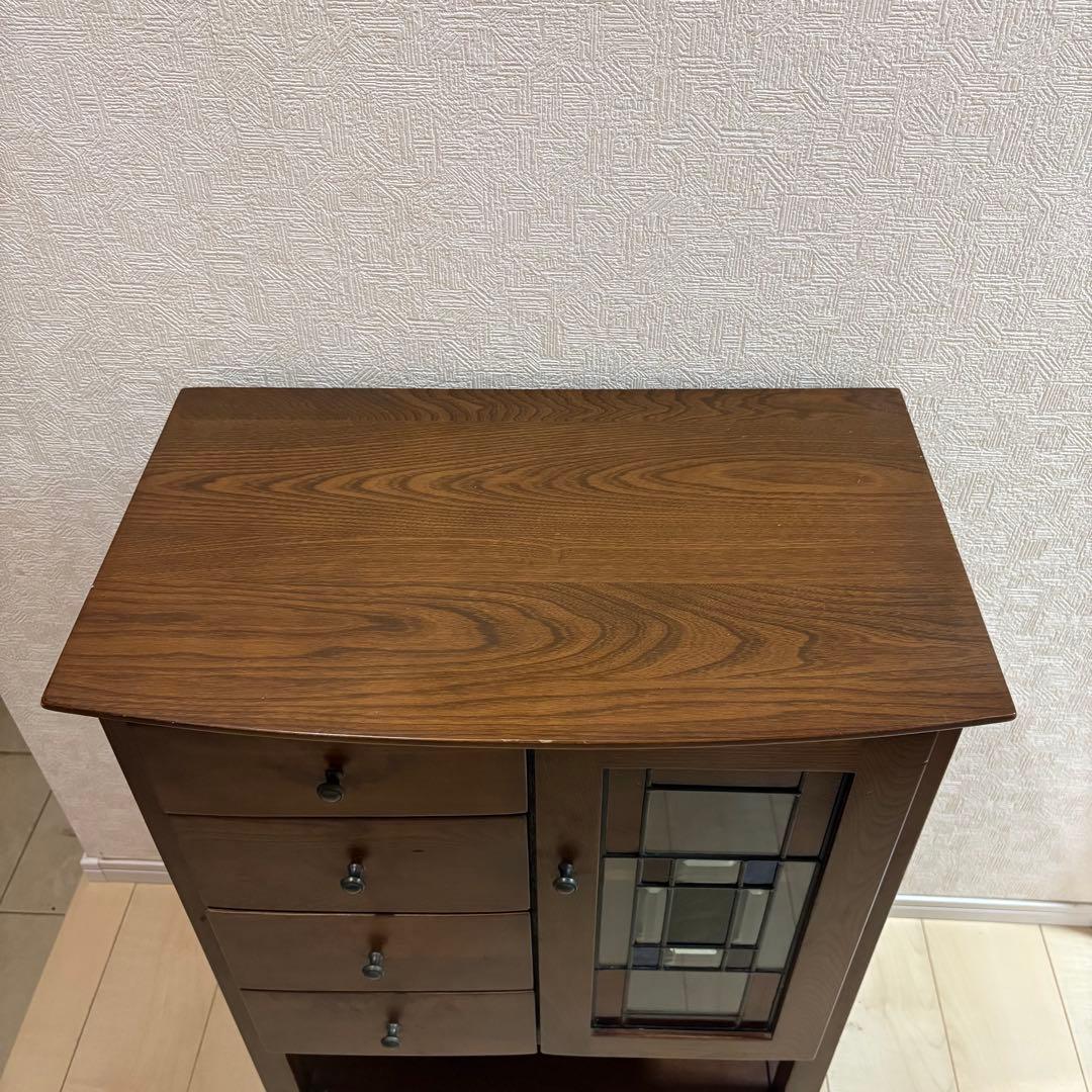 曙工芸 曙 キャビネット サイドボード 電話台　ステンドグラス　レトロ