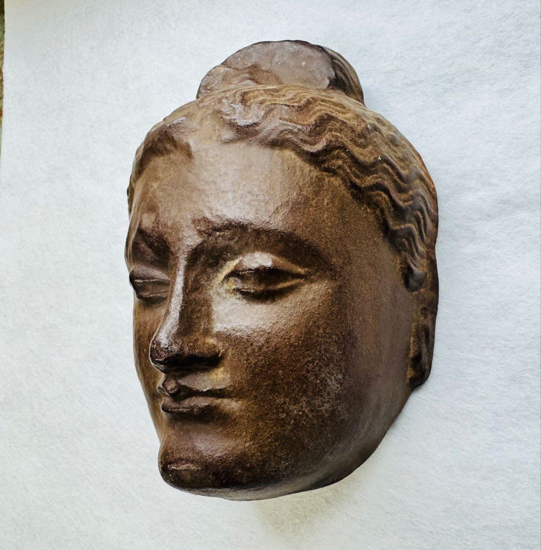 古代風陶器製　顔の彫刻　レア物骨董品