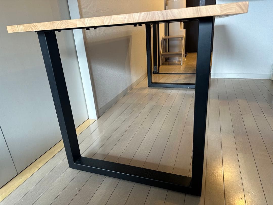 KANADEMONO ダイニングテーブル 160×80ラバーウッドナチュラル