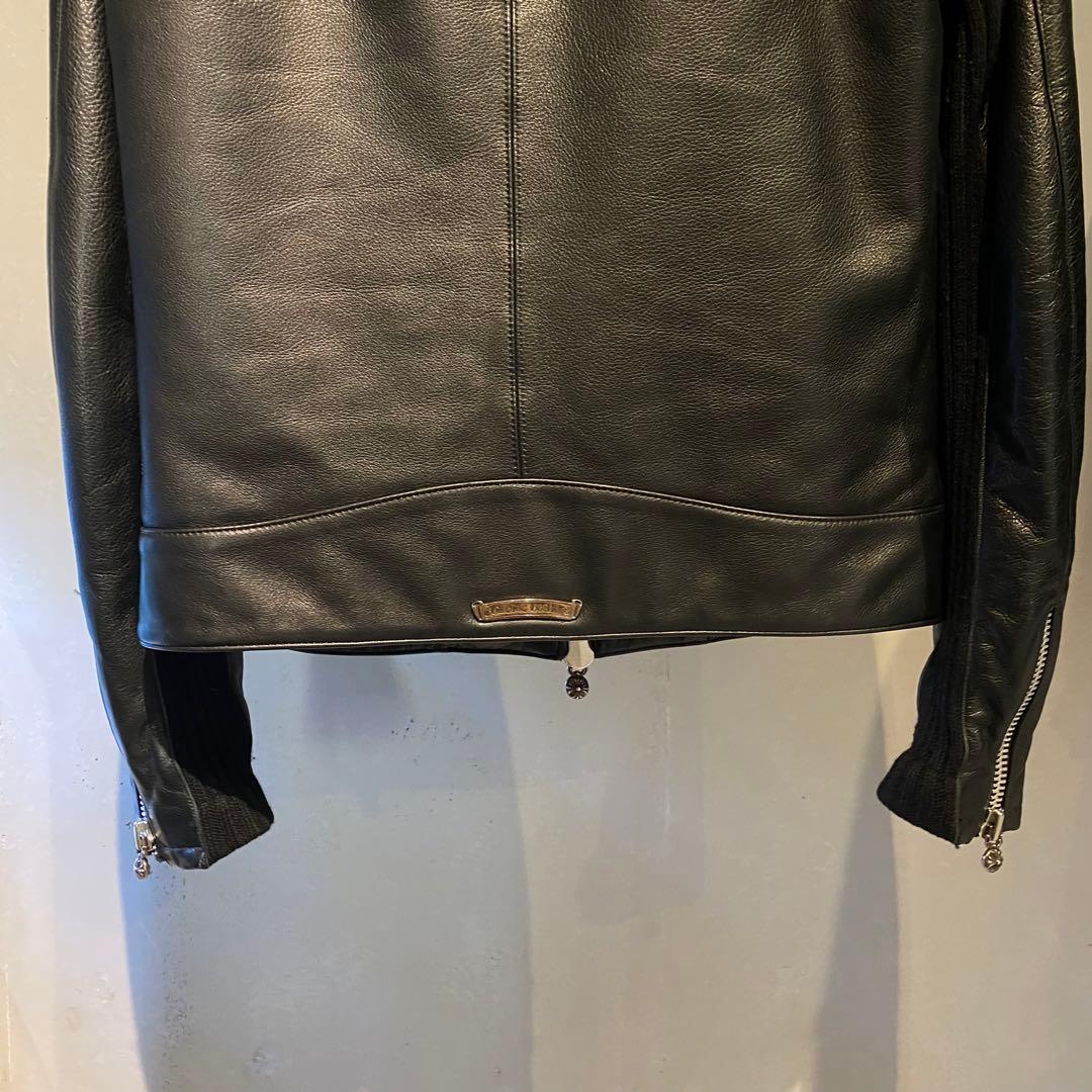 極美品 クロムハーツ ニューレーサー シングルライダースジャケット カシミヤ M