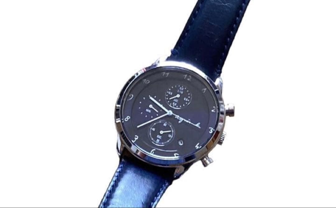 agnes b. マルチェロ クロノグラフ腕時計 レザーベルト