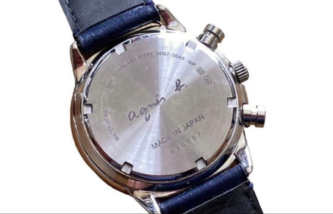 agnes b. マルチェロ クロノグラフ腕時計 レザーベルト