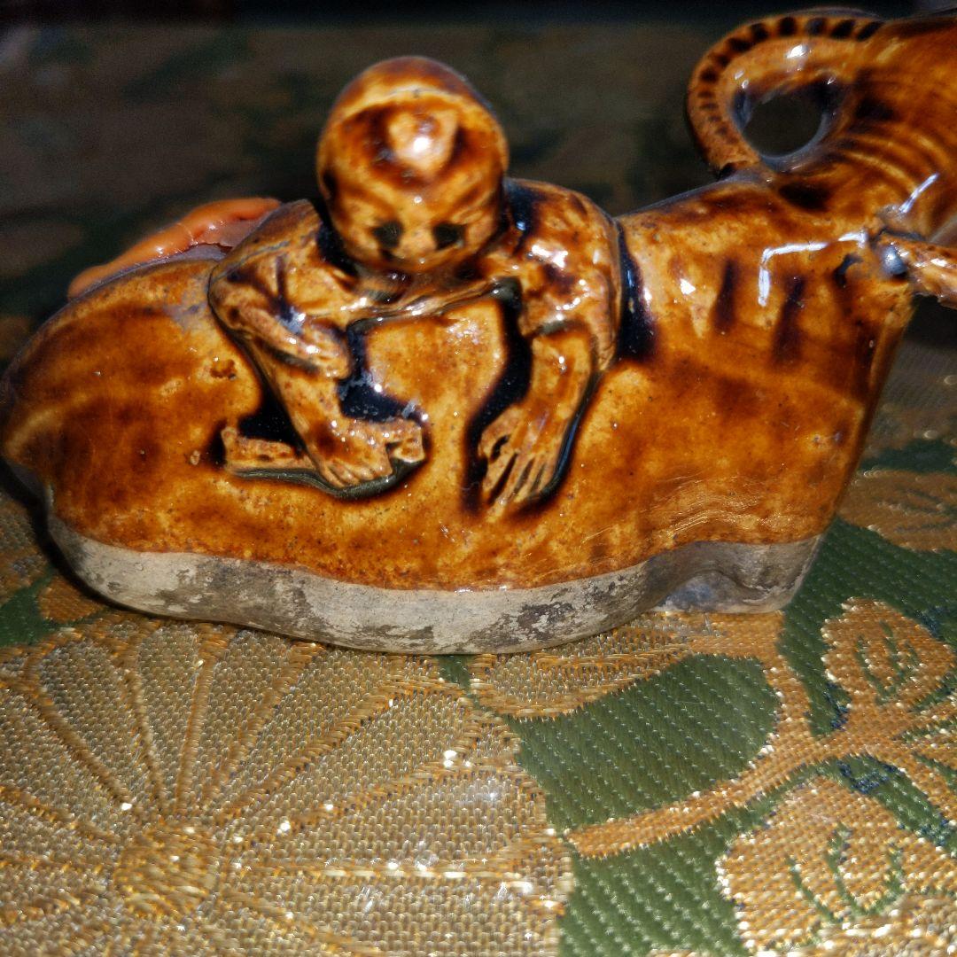 【最終価格】中国　水牛図水滴　蝋印付