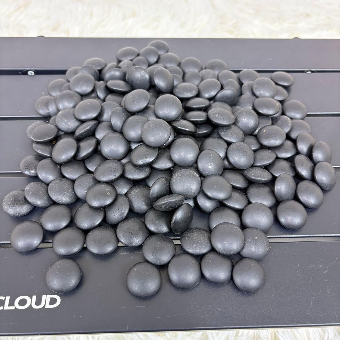 高級碁笥 極厚蛤碁石 桐箱付き 36号 那智黒 特大平型碁笥 囲碁 希少