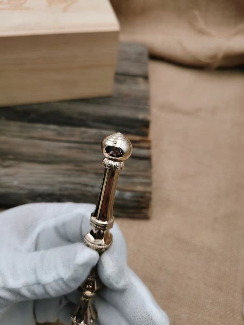 【修縁堂】密教法具 真言宗 金蓖 vajra 16.5cm 寺院用仏具