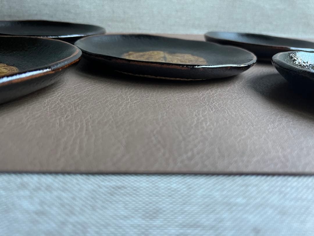 三玄窯 中里重利　天目　皿5枚　5寸皿　銘々皿