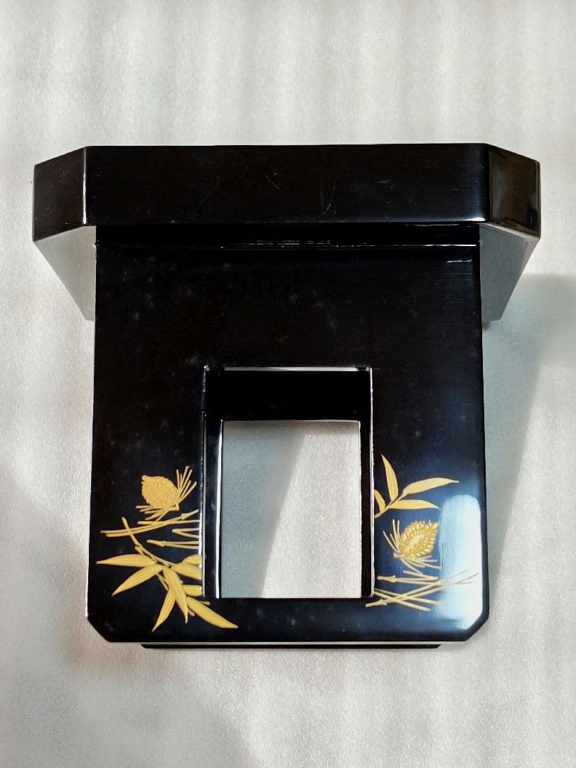 蒔絵付　三宝　三つ組み盃セット　花月堂　木箱入り　漆塗り