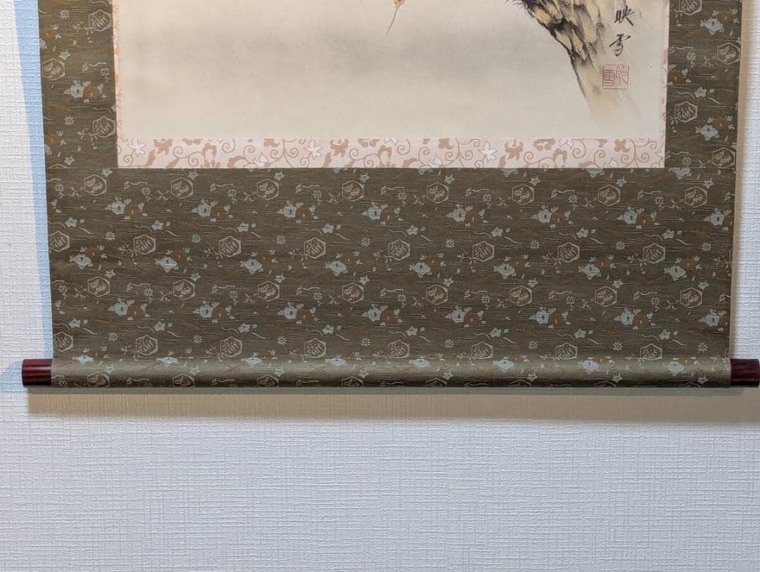 【真作】掛軸　松上鶴　吉祥の象徴　二羽の鶴と老松　共箱入　S112