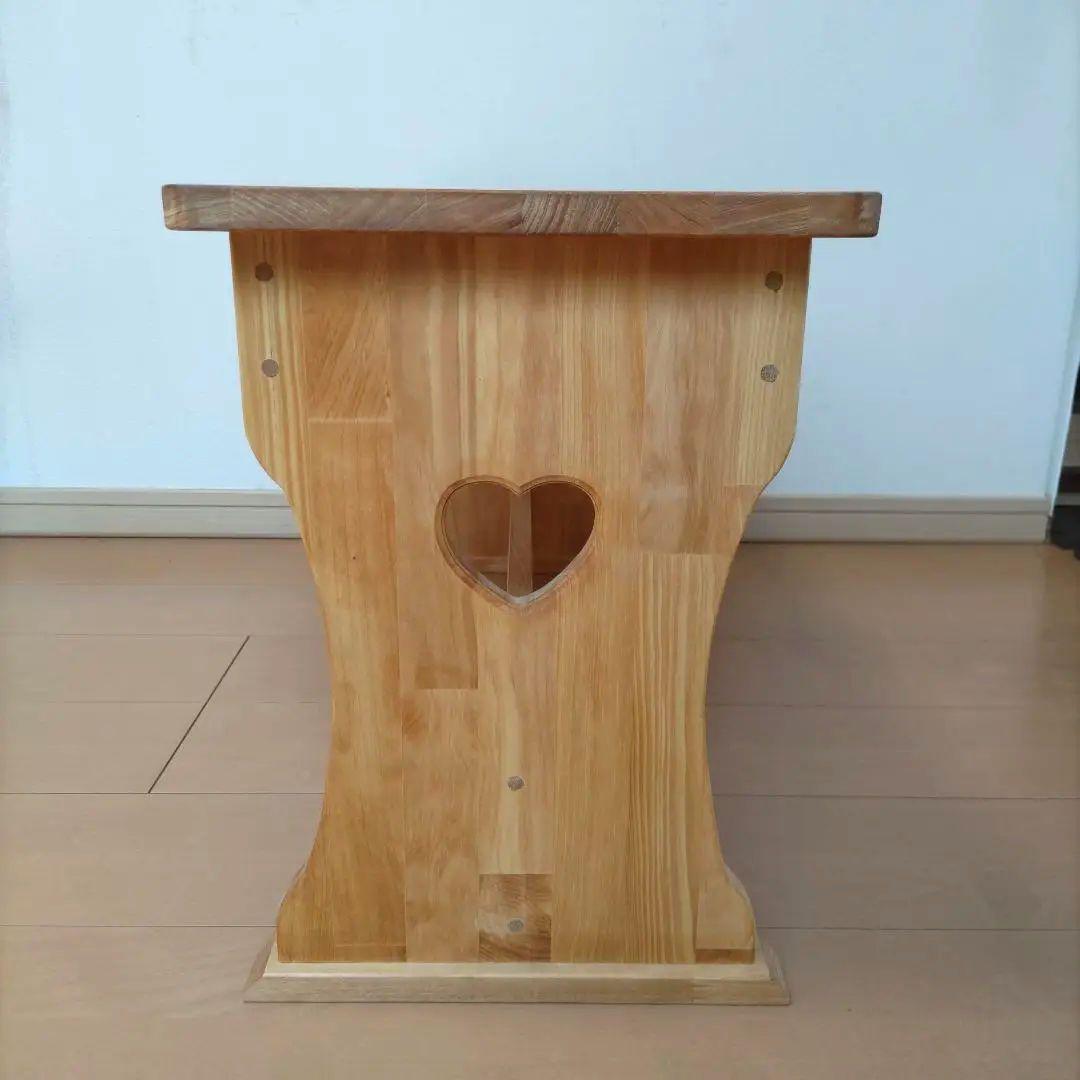 カントリー家具　ハート　ベンチ　　チェア　長椅子　木製　ハンドメイド