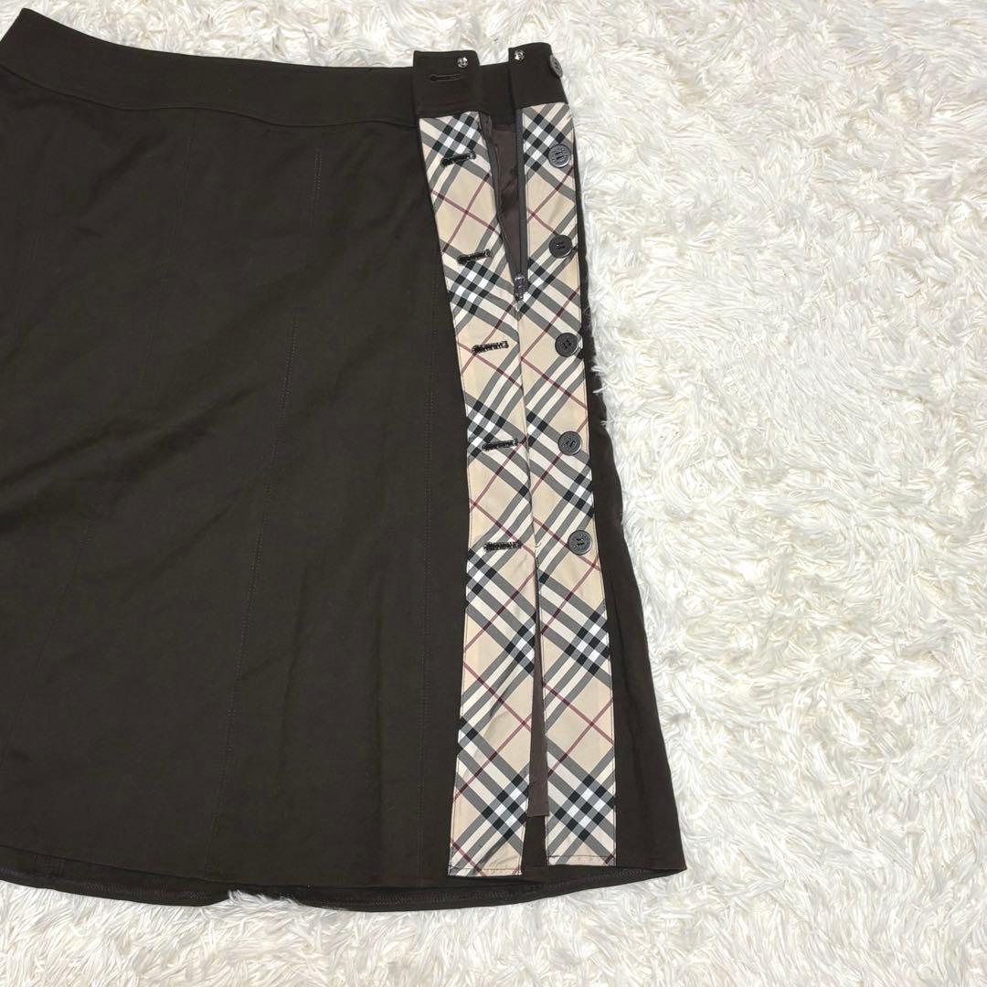 【大きいサイズ】バーバリーロンドン⭐️膝丈スカート⭐️ウール⭐️ノバチェック⭐️46