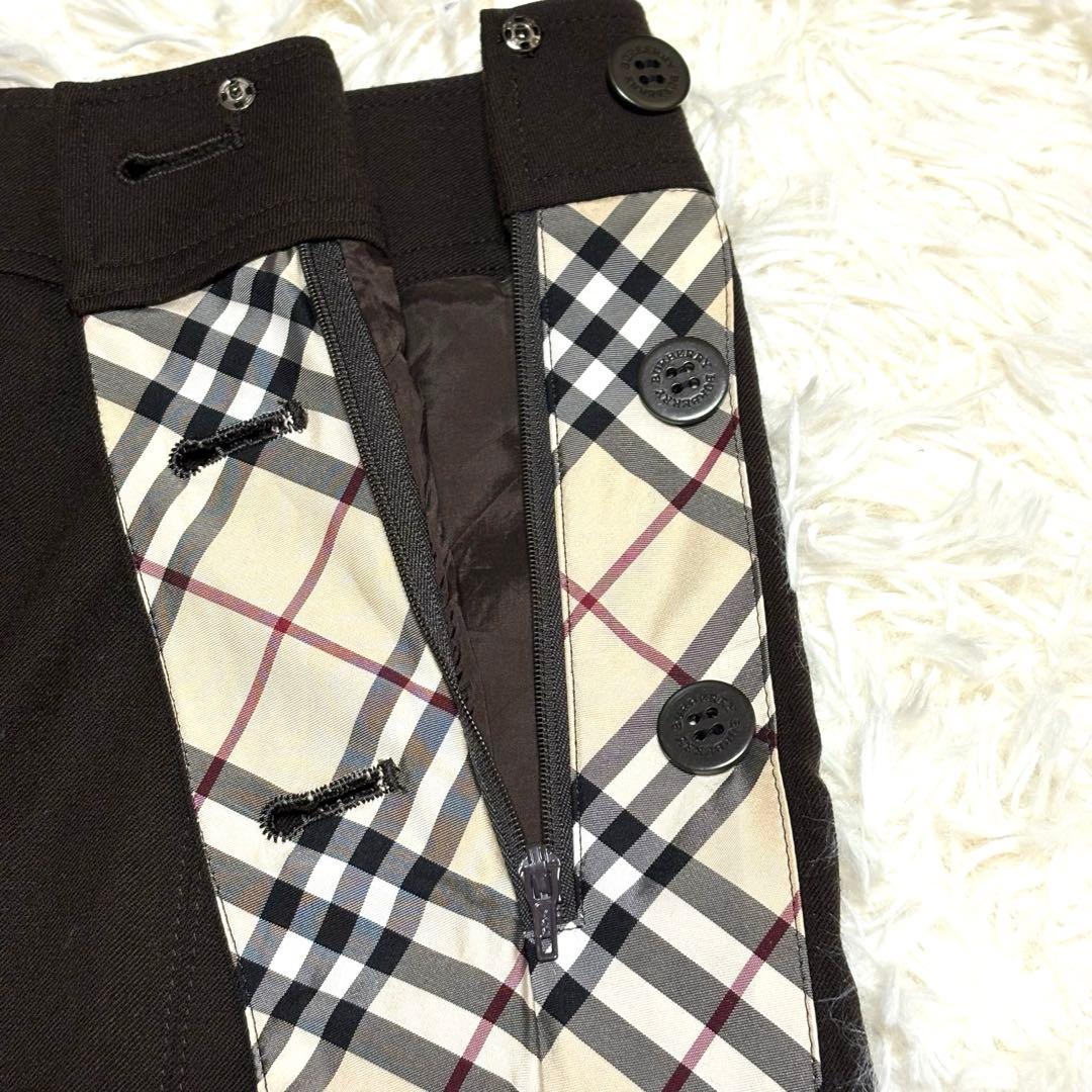【大きいサイズ】バーバリーロンドン⭐️膝丈スカート⭐️ウール⭐️ノバチェック⭐️46