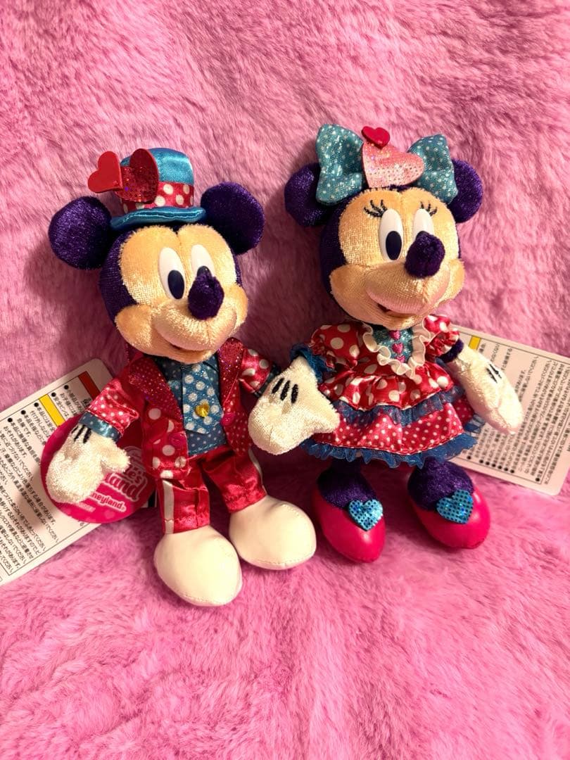 ミッキー ミニー ぬいぐるみバッジ ミニパル ミニファン 2点セット