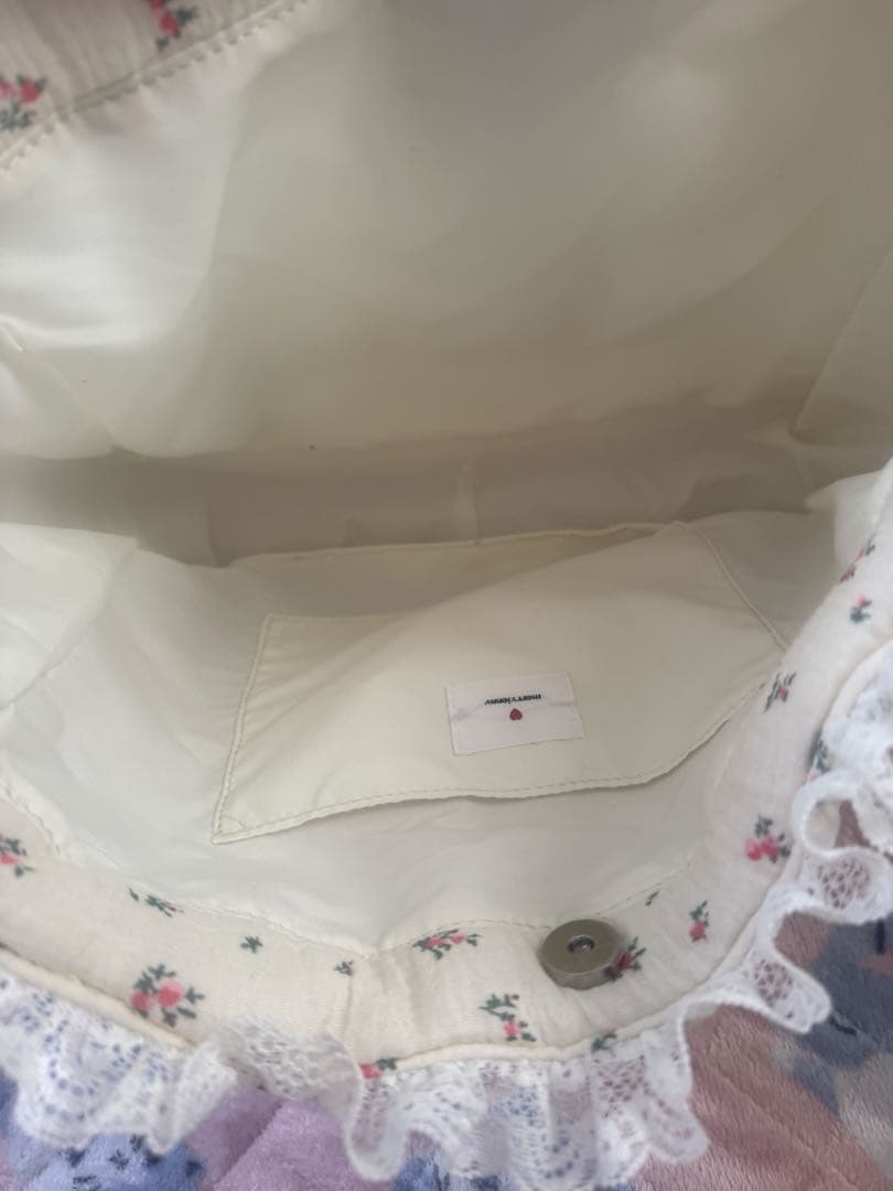 merry jenny　お花のガーゼキルトショルダーバッグ　ピンク