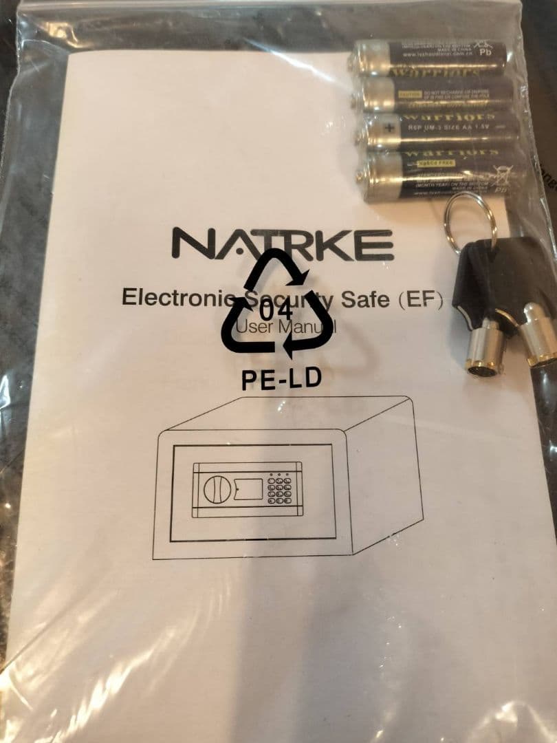 新品) NATRKE テンキー 金庫 黒