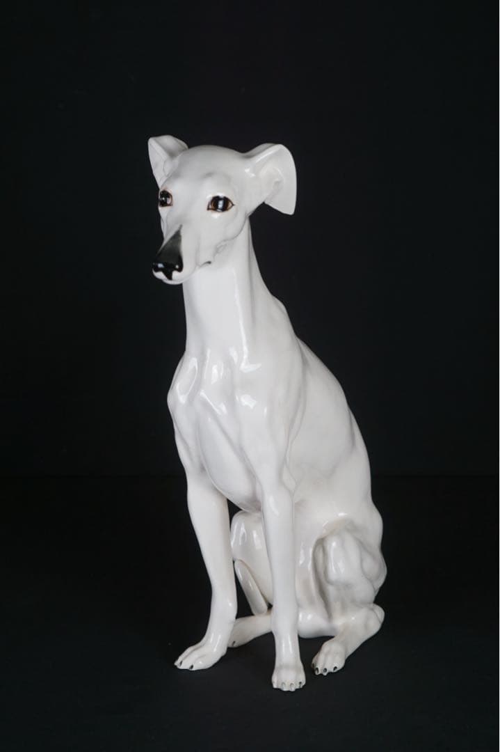 イタリア 1970年代 ビンテージ イタリアングレーハウンド 特大 犬 置物