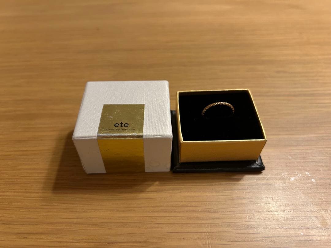 ete ゴールドカラー ダイヤモンド風リング 9号