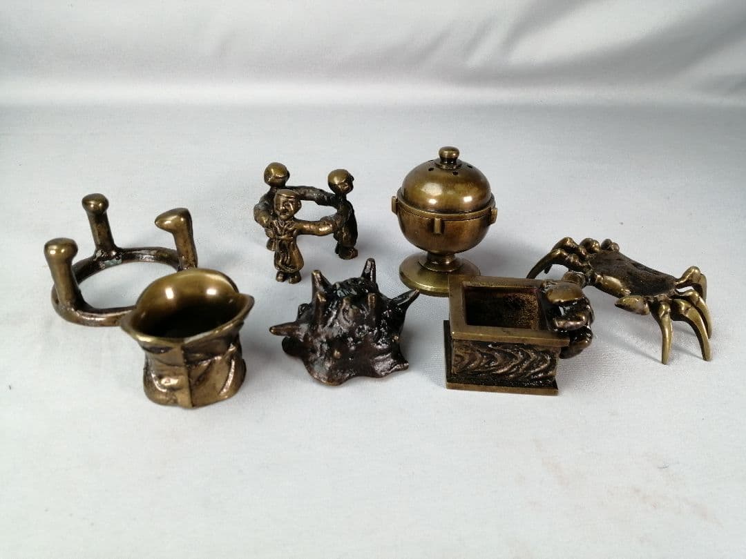 【茶事具】金森紹栄造　唐銅七種蓋置　蓋置　蓋置197