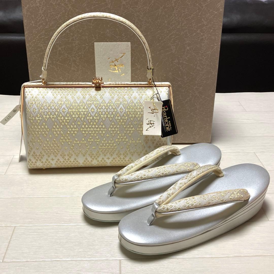 《未使用》沙織ブランド　草履バッグセット　フォーマル　バールトーン加工　Lサイズ