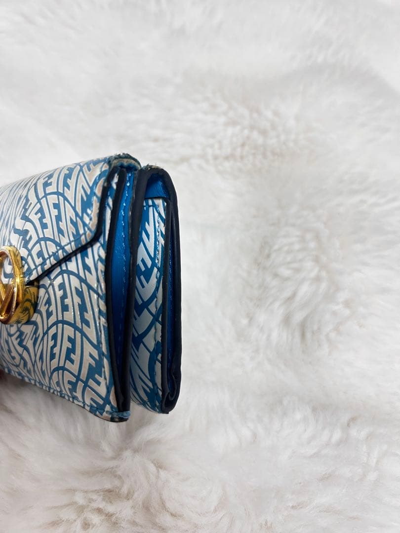 FENDI フェンディ 三つ折り財布 FFヴェルティゴ ブルー