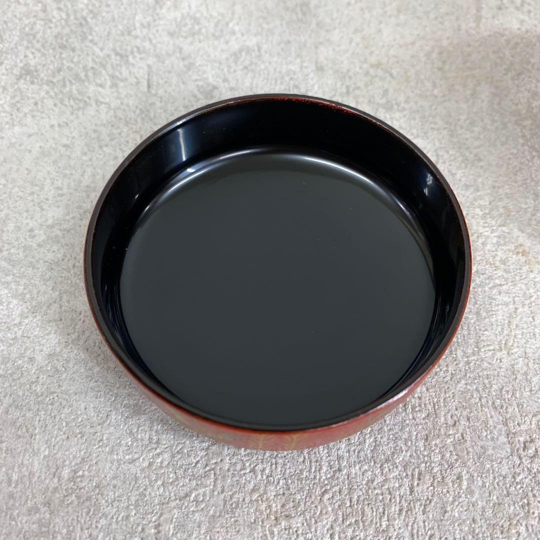 中棗 中村湖彩 しだれ桜 共箱 叩塗 蒔絵 赤 春 金 茶道具 茶の湯 B-8