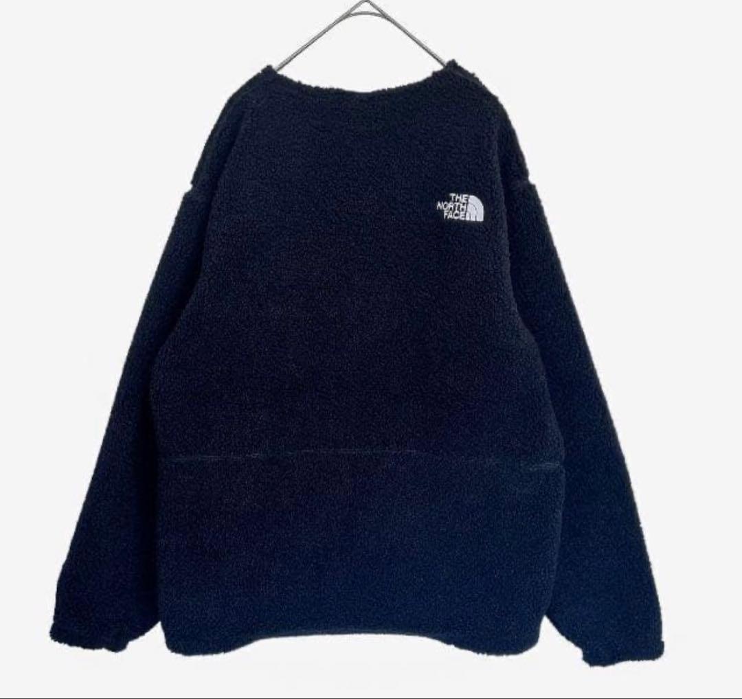 【美品】ノースフェイス フリースカーディガン ブラック黒XL