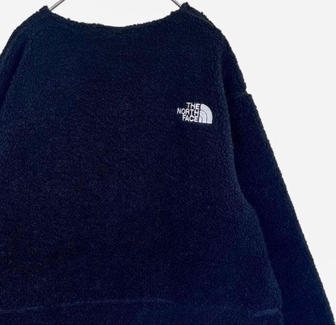 【美品】ノースフェイス フリースカーディガン ブラック黒XL