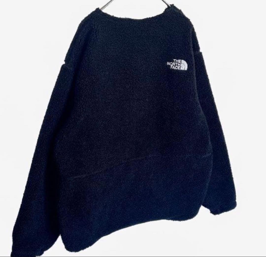 【美品】ノースフェイス フリースカーディガン ブラック黒XL