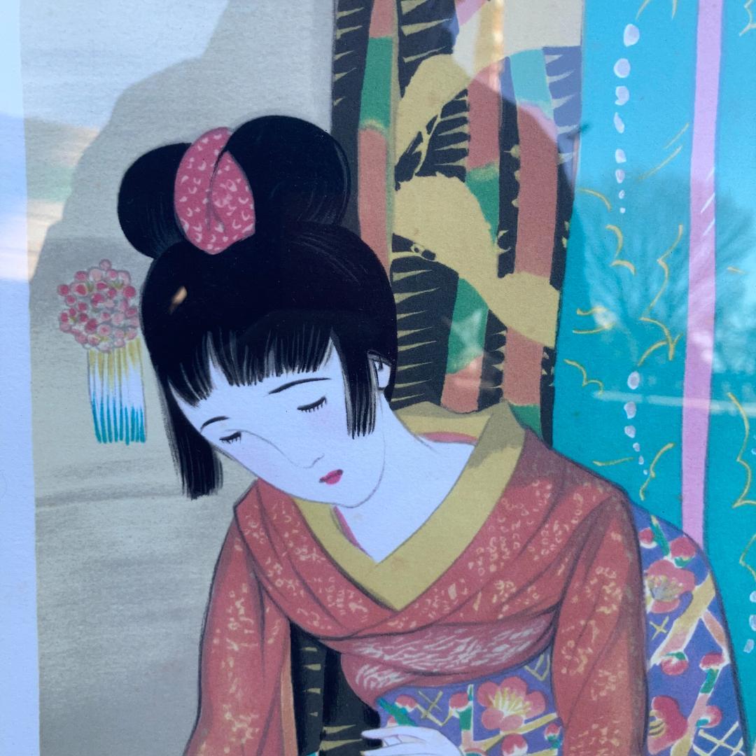 竹久夢二 リトグラフ 『星祭』115/300 額サイズ約57×98cm