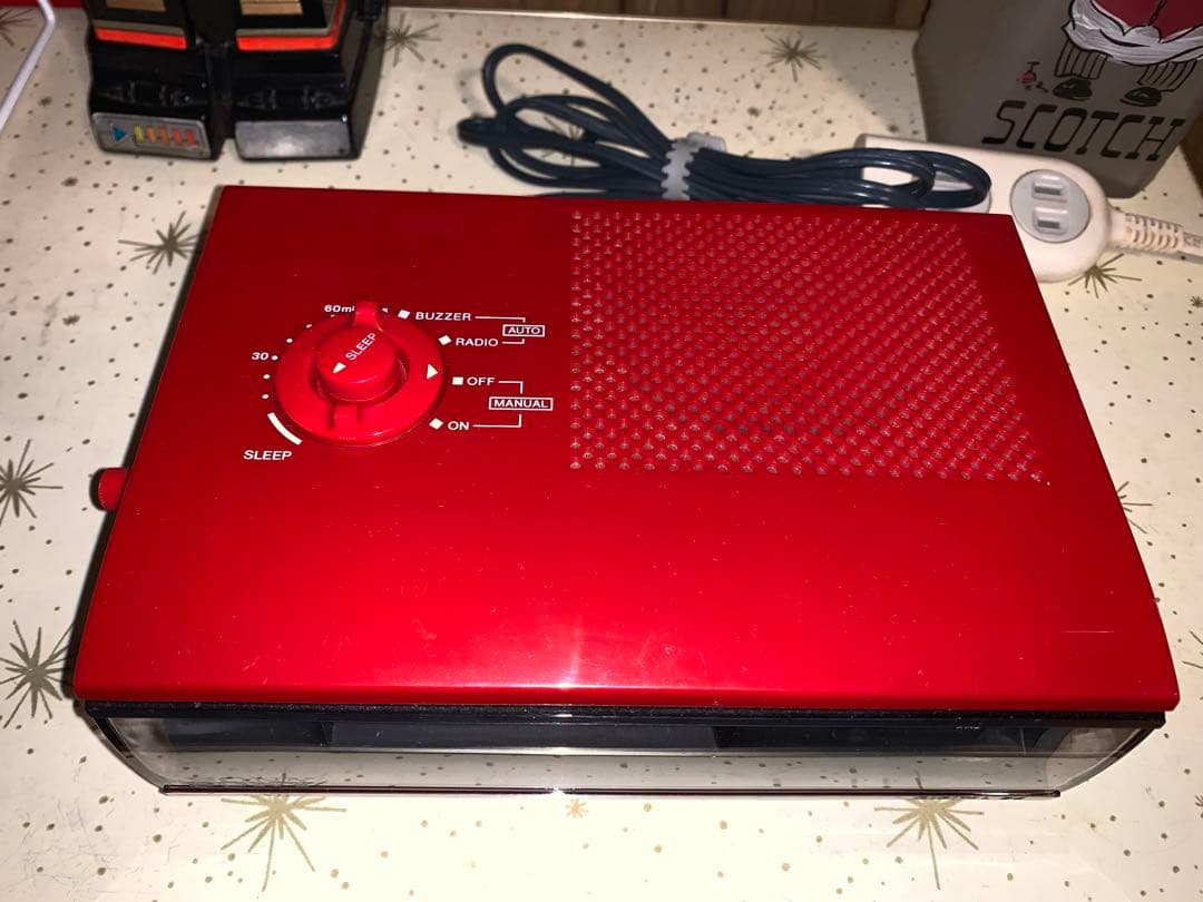 昭和レトロ　動作品　ソニー　SONY ラジオ付　パタパタ時計　スペースエイジ