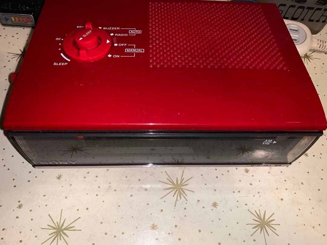 昭和レトロ　動作品　ソニー　SONY ラジオ付　パタパタ時計　スペースエイジ