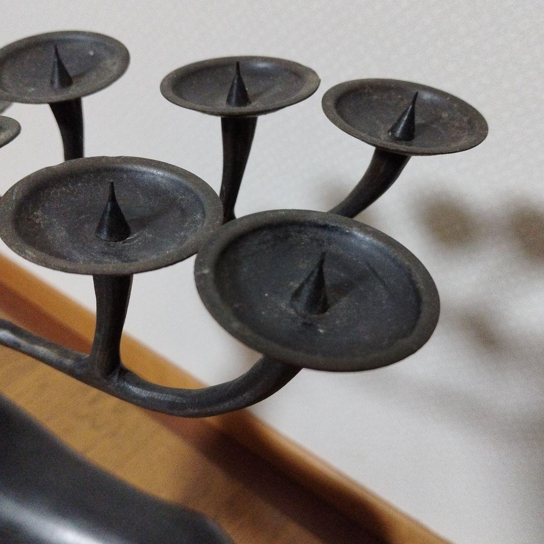 アンティーク　鹿の形状の金属製キャンドルスタンド