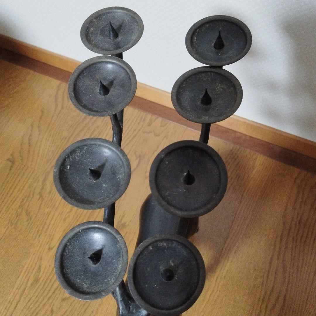 アンティーク　鹿の形状の金属製キャンドルスタンド