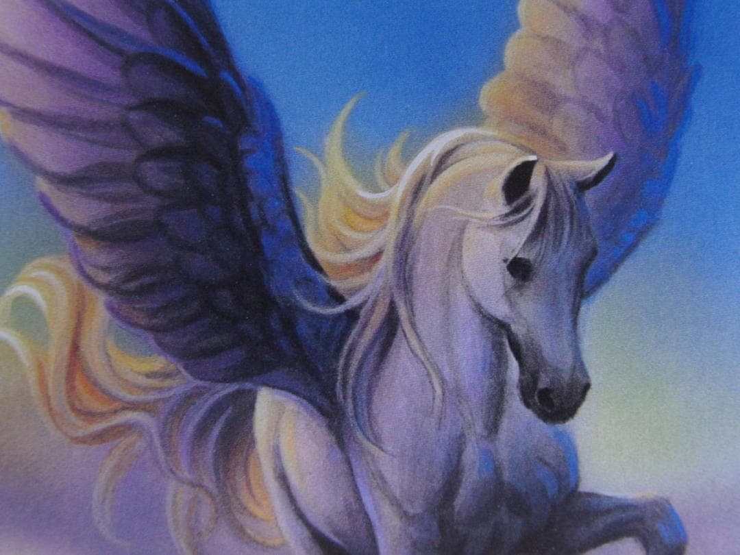 カーク・レイナート、【ペガサス】、希少な額装用画集より、状態良好、新品額装付