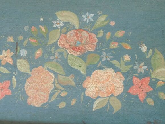 フランス　ライティング　トールペイントのボックス　ブロカント [h028]