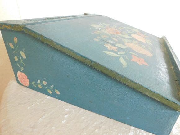 フランス　ライティング　トールペイントのボックス　ブロカント [h028]