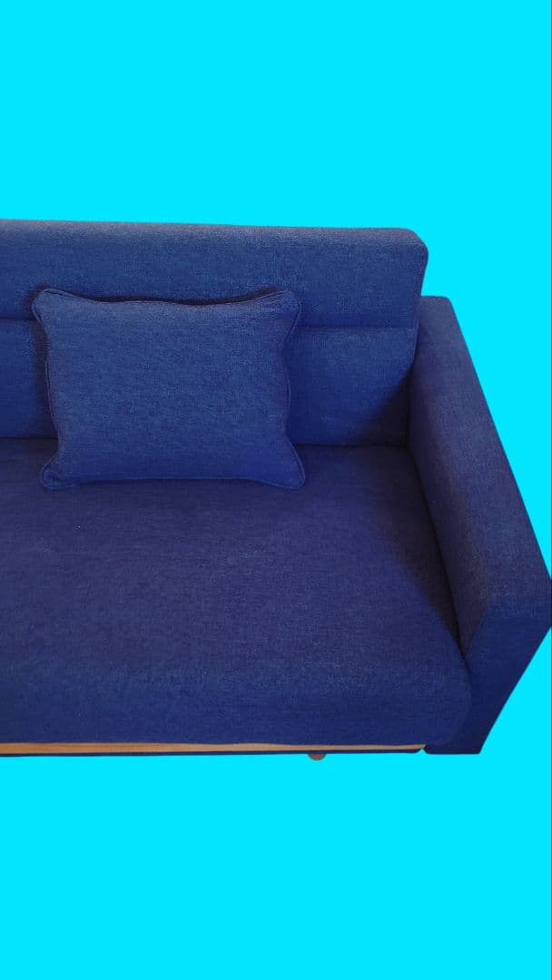 3人掛けソファ、ソファベッド、デニムソファ、収納ソファ、ブルーソファ、オシャレな
