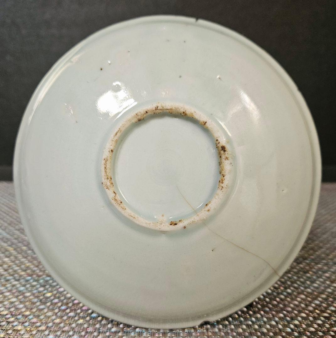 【本物保証❗️】江戸時代初期　初期伊万里　染付　山水帆掛舟渡り鳥図14.0cm皿